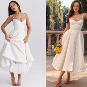 HOUSE OF CB 'Mademoiselle' White Tulle Midi
Dress NWOT